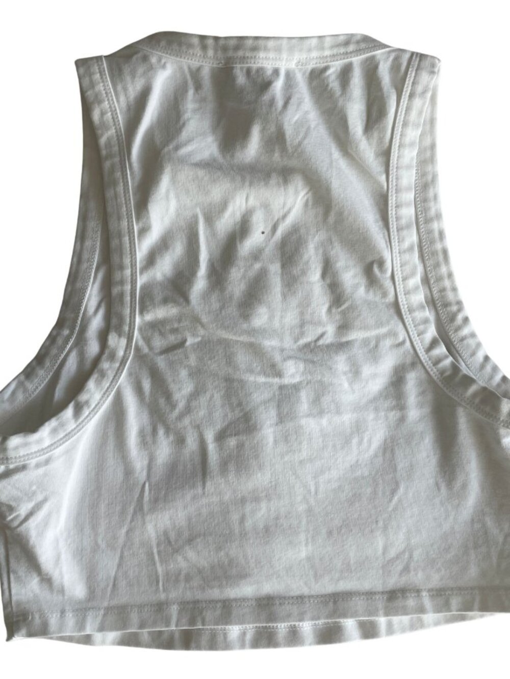 Bershka White Rhinestone Heart Wings Crop Tank M-L - Picture 2 of 2